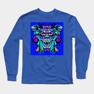 bright immortal tribal beasts in ecopop pattern Long Sleeve T-Shirt